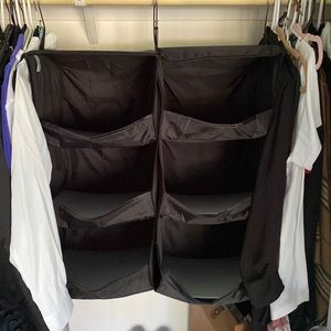 Hanging closet shelf